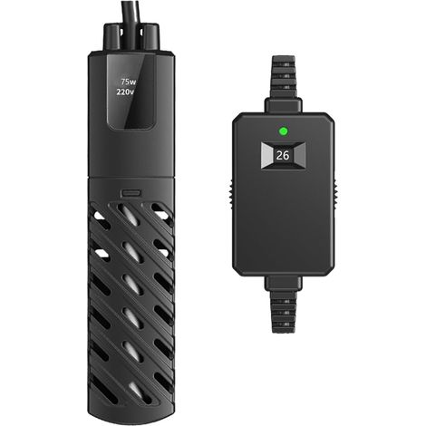 Mini aquarium heater 50W 30L, 100-240V 50/60Hz, temperature control range: 20℃-34℃, suitable for aquariums and PTC aquariums, constant current automatic shut-off.