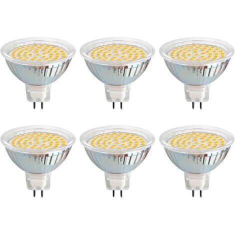 Ampoule GU5.3 LED 12V 3W Blanc Froid 6000K, Ø50mm, 120 Degrés, Équivalent GU5.3 30W, 500LM, AC/DC 12V, Spot LED MR16 GU5.3 pour Cuisine/Salle de Bain/Armoire, Non-dimmable, lot de 6 (1/4)