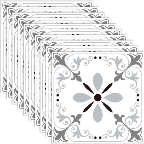 Carrelage Adhesif sol, 10 Pièces Stickers Carrelage 20 x 20 cm, Autocollant Mural Peinture Carrelage Salle de Bain Adhésifs pour Carreaux Muraux, Autocollants Imperméables DIY (1/5)