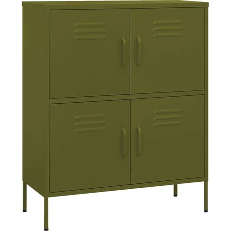 Maison Exclusive - Armadietto Verde Oliva 80x35x101,5 cm in Acciaio