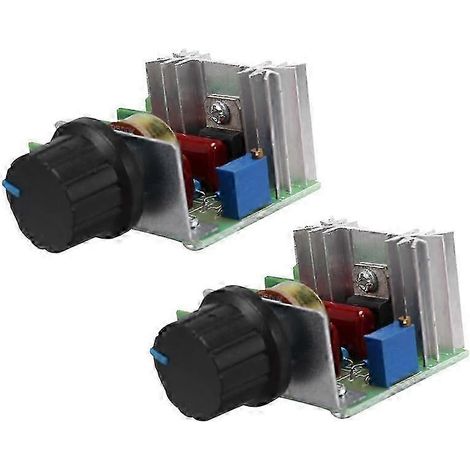 2 Stück Drehzahlregler für Wechselstrommotoren, 220 V, 2000 W, Thyristor-Drehzahlregler, einstellbarer Leistungsregler (1/5)
