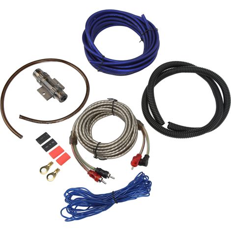 Einbausatz für Autoverstärker, 8GA-Subwoofer-Stromkabel, Audiokabelbaum mit Universalsicherung (1/5)
