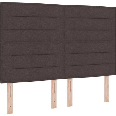 Cama Box Spring LED con colchón Marrón Oscuro 160 x 200 cm tela vidaXL (1/5)