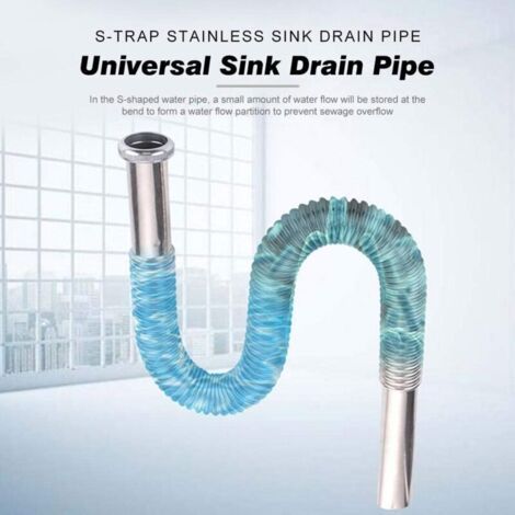 Siphon flexible aus Edelstahl, paille flexible Abflussrohr für Waschbecken, Badezimmer, Küche, Wasserschlauch (1/3)