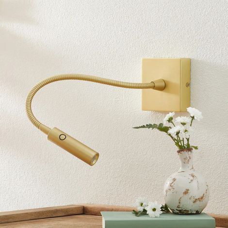 Leds-C4 Tip - Lampe de lecture murale LED Gradateur tactile doré satiné 174lm 3000K (1/4)