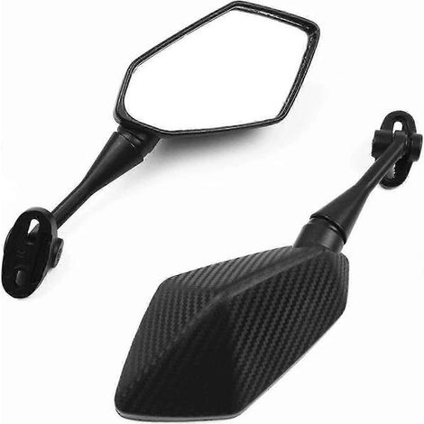 Rétroviseurs latéraux de moto pour YZF R1 R6 R25 R15 R125 R3 R1S R1M FZ6R Rétroviseur de moto/scooter aspect carbone noir Rétroviseur latéral arrière moto (
