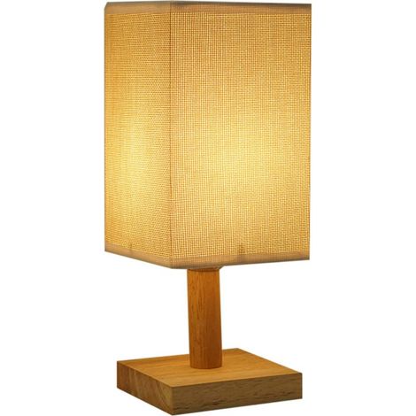 Lampe de chevet USB protection des yeux, abat-jour en tissu, design moderne et minimaliste, lumière fixe pour chambre ou bureau, couleur beige jaune. (1/3)