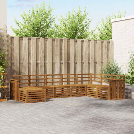 vidaXL Ensemble de canapés d'extérieur 8 pcs Naturel (1/5)