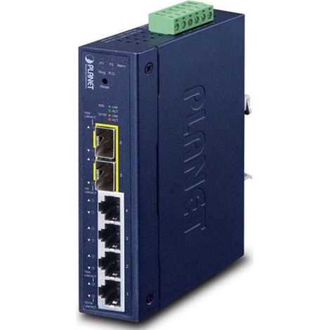 PLANET Industrial L2/L4 4-Port Gestionado L2/L4 Gigabit Ethernet (10/100/1000) Azul (1/3)
