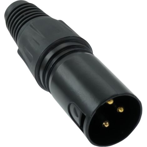 Connecteur mâle noir à trois conducteurs pour microphone à souder Cannon Head, fiche XLR symétrique à trois conducteurs. (1/3)