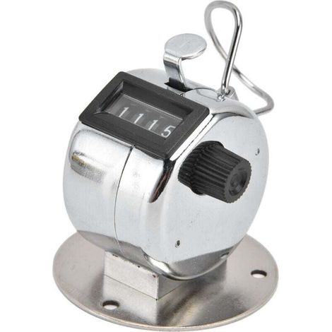 Compteur Manuel 4 Chiffres Acier Inoxydable ABS Verre pour École Casino Lot de 4