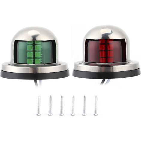 2 feux de navigation LED 12V rouge vert, lampe de bateau en acier inoxydable pour voilier yacht marin (1/5)