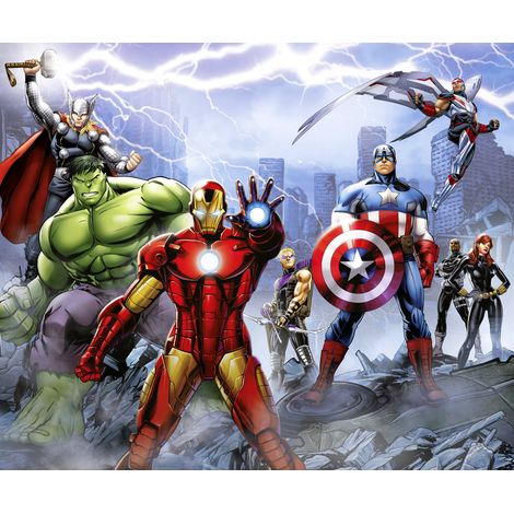 Papier peint panoramique - Marvel Avengers Ultimate Warriors - Taille: 300 x 250 cm