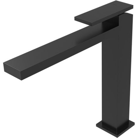 Mitigeur lavabo mi-haut Chromé Noir Brossé Tabula - CRISTINA ONDYNA TA22775 (1/2)