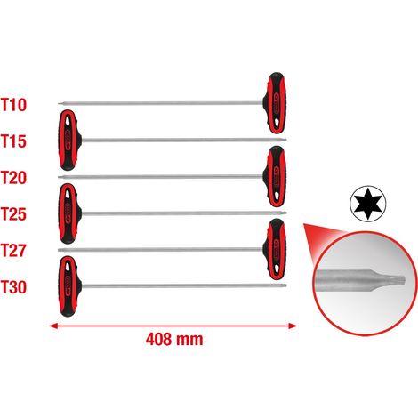 KS Tools T-Griff-TX-Winkelstiftschlüssel-Satz, 6-tlg (1/4)