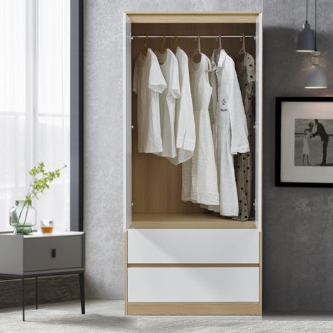 Kleiderschrank Bastheim 176x80x52 cm 2 Schubladen [en.casa]