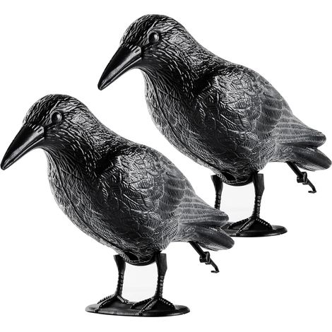 Corbeau Anti-Pigeon Noir, Effaroucheur Pigeons,Repousse Pigeon Balcon Toit Jardin,PE Haute Qualité(2 Pièce)