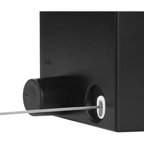 Corde à linge télescopique murale en acier inoxydable, extensible pour salle de bain et buanderie, réglable et durable, couleur noire. (1/5)