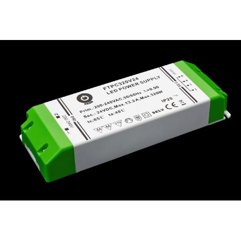 FTPC320V24: Alimentatore per mobili per LED 24V, 13.3A - CV, alloggiamento in plastica, alta qualità
