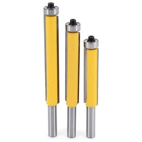 QORVA 3-teiliges 8-mm-Kopierfräser-Set – Top-Lagerung – Extra lange Ausführung – Für Hartholz – Professionelle Fräswerkzeuge (1/5)