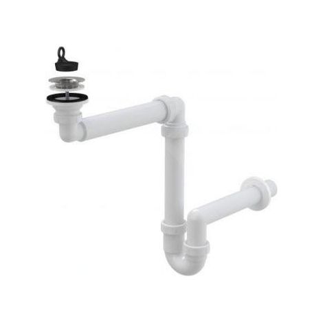 Alcadrain Siphons - Siphon de lavabo, diamètre 40 mm, peu encombrant A413 (1/2)
