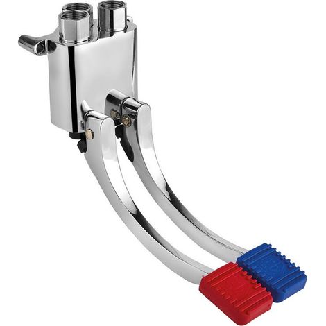 Miscelatore a due pedali a muro in ottone con finitura cromata - Idral 02068 (1/5)