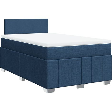 Maison Exclusive - Sommier à lattes de lit avec matelas bleu 120x190 cm tissu (1/5)