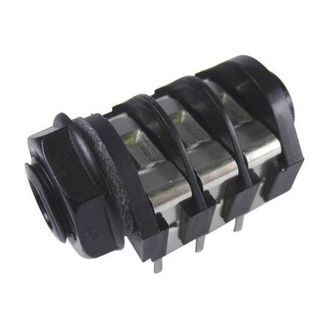 Jack 6.35 mm embase femelle horizontale Cliff CL1232A Nombre de pôles: 3 stéréo noir 1 pc(s) (1/2)