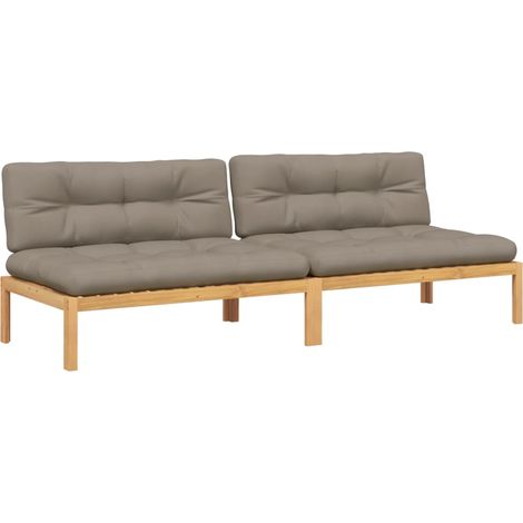 Maison Exclusive - Garten-Mittelsofas aus Paletten 2 Stk. mit Kis