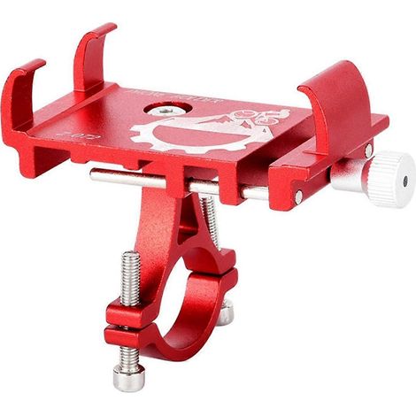 Support de téléphone pour vélo, fixation fixe pour vélo, scooter, VTT, rouge (1/5)