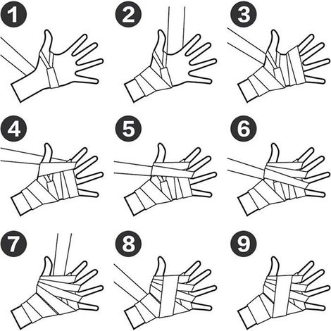 Bandages De Boxe - Semi-Elastiques Avec Boucle Pour Le Pouce - Pour Boxe MMA Muay Thai - 3 M Ou 5 M - Par Paire (1/5)