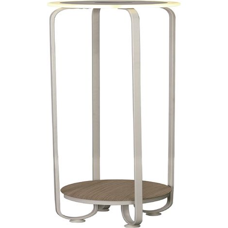 MESITA CON LUZ REGULABLE (3 POSICIONES) CON CARGADOR INALAMBRICO 20W 3000K BLANCO MADERA
