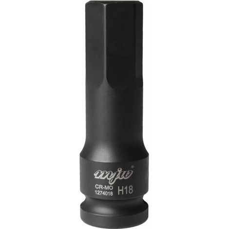 MJW Schaft-Kraft-Stecknuss 1/2" lang HEX H18