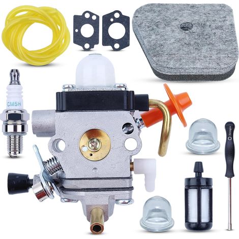 Kit de carburateur C1Q-S174 pour Stihl FS87 FS87R FS90 FS90K FS90R FS100 avec filtre à air, filtre à carburant, bougie, conduite de carburant, ampoule d'amorçage, joints, débroussailleuse (1/5)