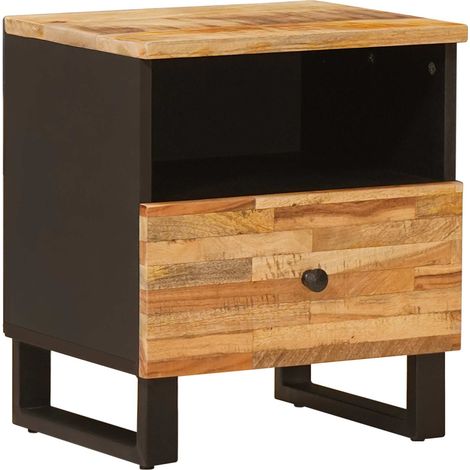 vidaXL  Bed cabinet  with Drawer Brown 40 x 33 x 46 cm Solid Mango Wood