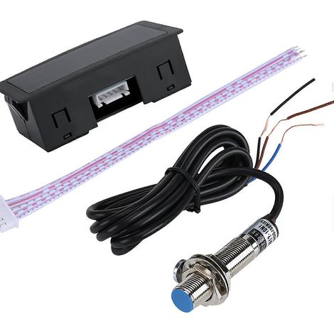 8-24V 4-stelliger LED-Drehzahlmesser mit Hall-Sensor (NPN)