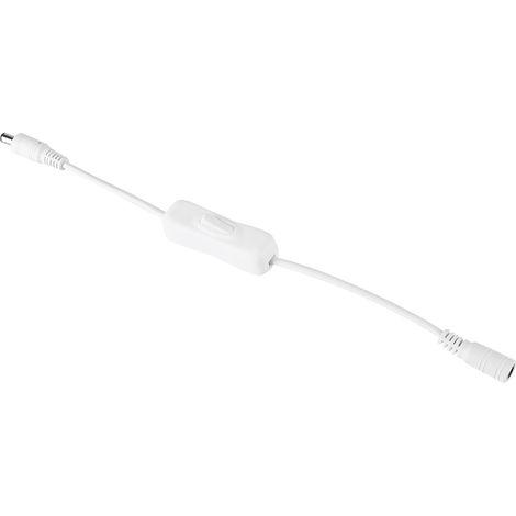 Interrupteur filaire LED 5 pièces, connecteur DC 12V femelle et mâle, fiche d'alimentation blanche pour bandeau lumineux. (1/3)