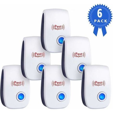 Pack de 6 répulsifs à ultrasons efficaces contre souris et rats, fonctionnement à double fréquence ultrasonique, mode de protection totalement écologique sans toxique contre les nuisibles domestiques (1/5)