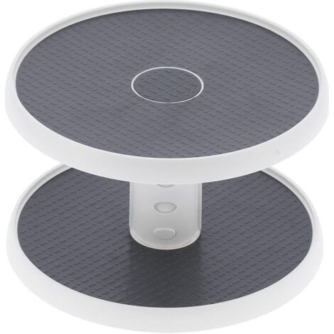 Organiseur de placard rotatif à 2 niveaux – Porte-épices, étagère pivotante, support réglable pour garde-manger et salle de bain (1/4)