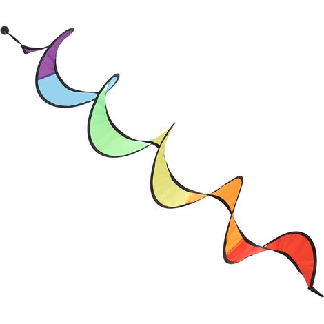 Girouette pliable en spirale colorée arc-en-ciel, sculpture à vent suspendue, décoration de jardin (1/5)