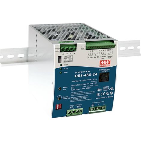 Mean Well DRS-480-24 Alimentatore per guida DIN 24 V 20 A 480 W Num. uscite:1 x Contenuto 1 pz.