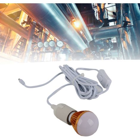 Ampoule spirale E27 avec ampoule 12V 5W et câble CC de 3 mètres, compatible avec les petits systèmes de contrôleur solaire. (1/5)