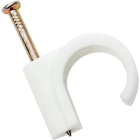 (20 Pcs) Nail-In Pipe Clip with Masonry Nail, 22 mm - Pack of 20 Pieces (1/3)
