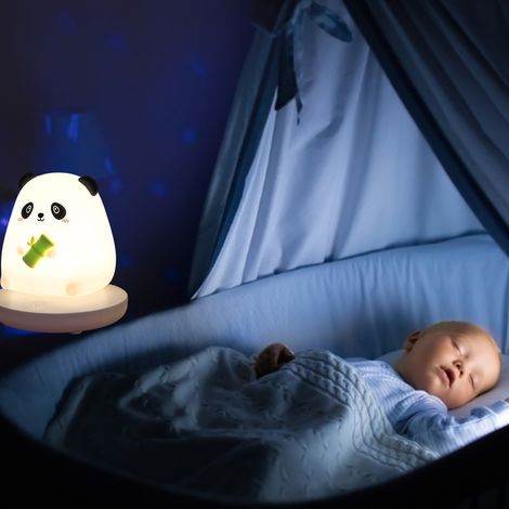 Veilleuse mignonne pour enfants, portable et rechargeable, avec 3 modes d'éclairage LED et lampe de chevet en silicone. Cadeau idéal pour les filles et les garçons. (1/5)