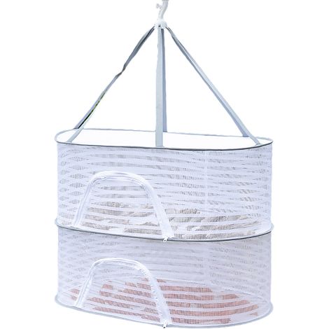 [Étagère à Séchage] Rack Séchage Suspendu Mesh Collapsible Double Ligne Polyester 60cm (1/5)