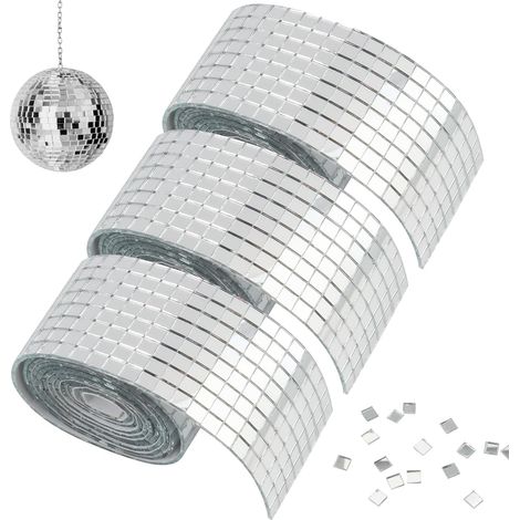 3 Rouleaux Miroirs Auto-Adhésifs Carreaux de Mosaïque 5x5mm  4800 Pièces Carrelage Miroir Mosaïque Carré, Autocollant Mural Miroir en Verre pour Bricolage et Décoration (1/5)