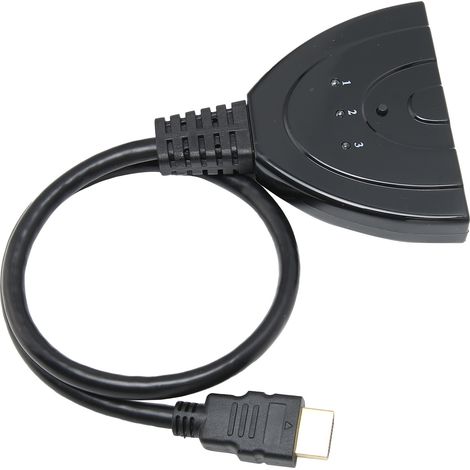 Commutateur HDMI 3 Entrées 1 Sortie, Hub de Distribution 1080P Plug and Play avec Câble, Adaptateur pour Téléviseur, PC, Console (1/5)