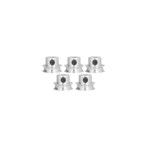 Paquet de 5 poulies rondes fixes à vis durables en forme de V avec trou de 16 mm de diamètre pour transmission par courroie (ouverture 5401000400016 4 mm) (1/5)