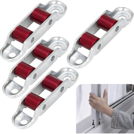 Set mit 4 Schiebetürrollen – Schiebefensterrollen. Doppelrollen für leichtgängige Bedienung und einfache Montage.
