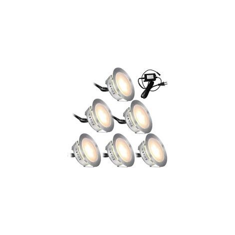 6 LED-Einbaustrahler, Edelstahl IP67, 12V-Bodenbeleuchtung für Garten und Badezimmer (1/5)
